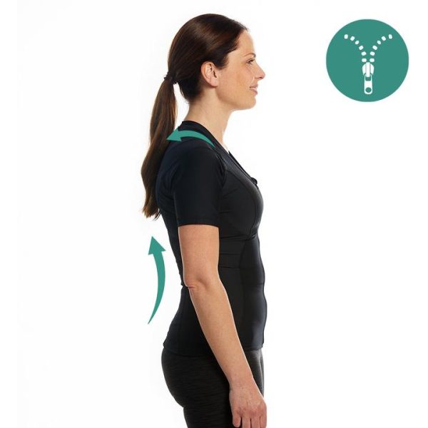 Anodyne holdningskorrigerende t-shirt med lynlås, sort - Image 5